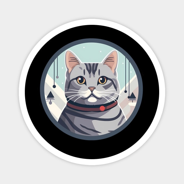 American Shorthair Cat Xmas Ornament Magnet by logiamerch